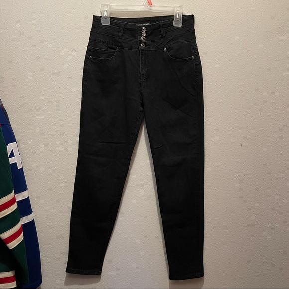 Silver Crush Skinny Jeans Women’s Size 13/14 (Fits small) High Waisted Button Up - Picture 1 of 6